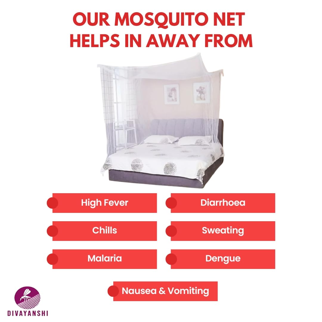 Ivory Mosquito Net for Single Bed/Double Bed