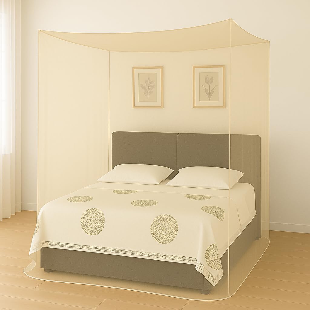 Ivory Mosquito Net for Single Bed/Double Bed