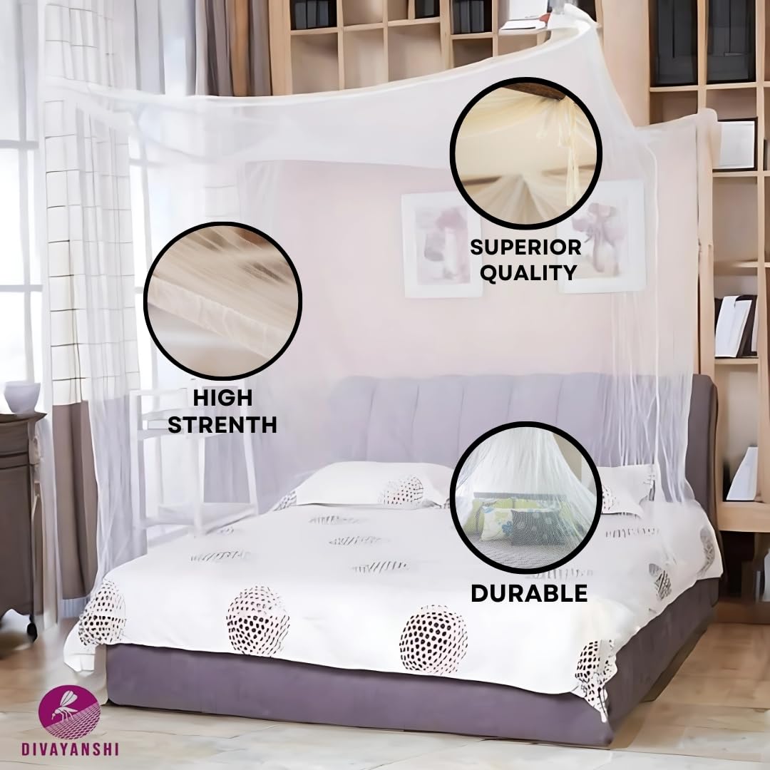Ivory Mosquito Net for Single Bed/Double Bed