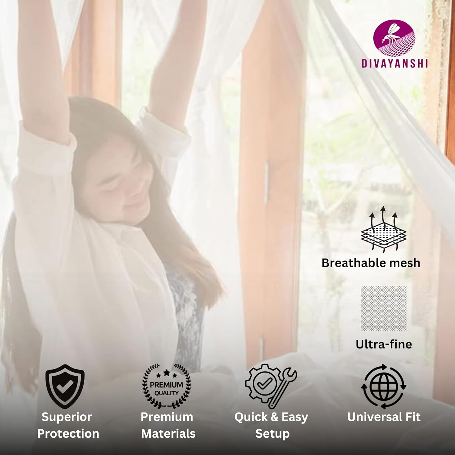 Home Craft&nbsp; Foldable Polycotton Mosquito Net