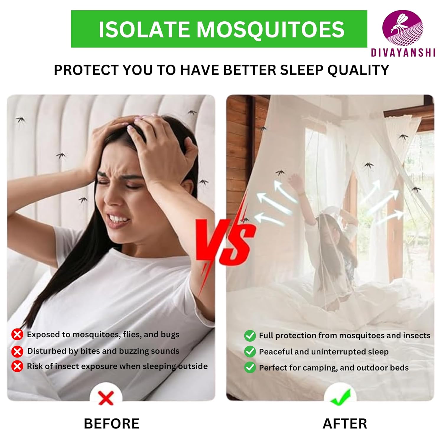 Home Craft&nbsp; Foldable Polycotton Mosquito Net