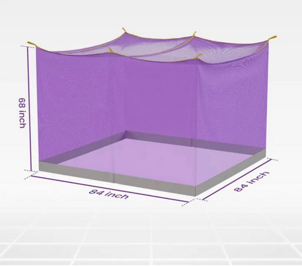 Luxury Floral Blue 7x8 Mosquito Net Canopy