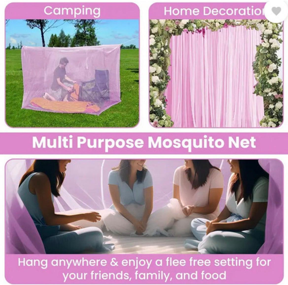Luxury Floral Blue 7x8 Mosquito Net Canopy
