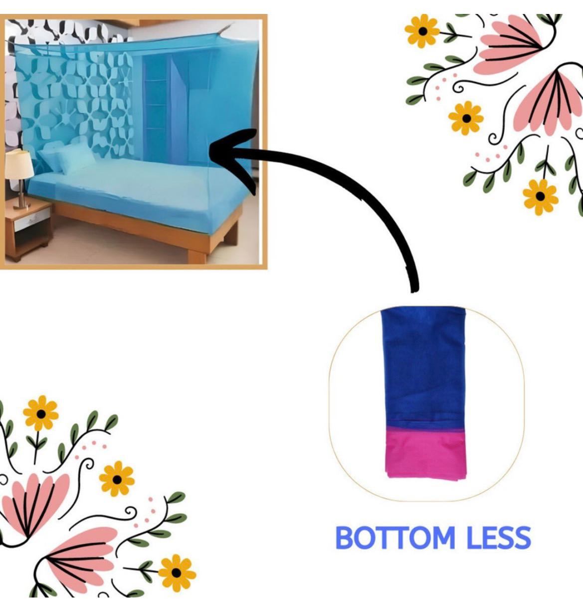 Luxury Floral Blue 7x8 Mosquito Net Canopy