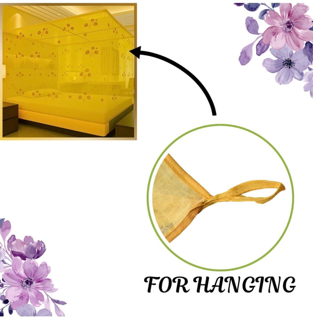 Luxury Floral Blue 7x8 Mosquito Net Canopy