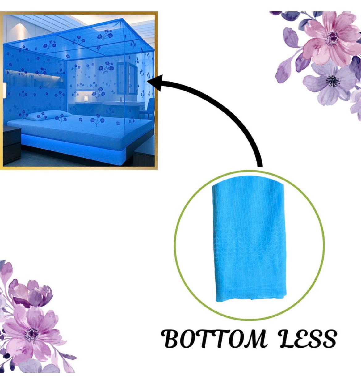 Luxury Floral Blue 7x8 Mosquito Net Canopy