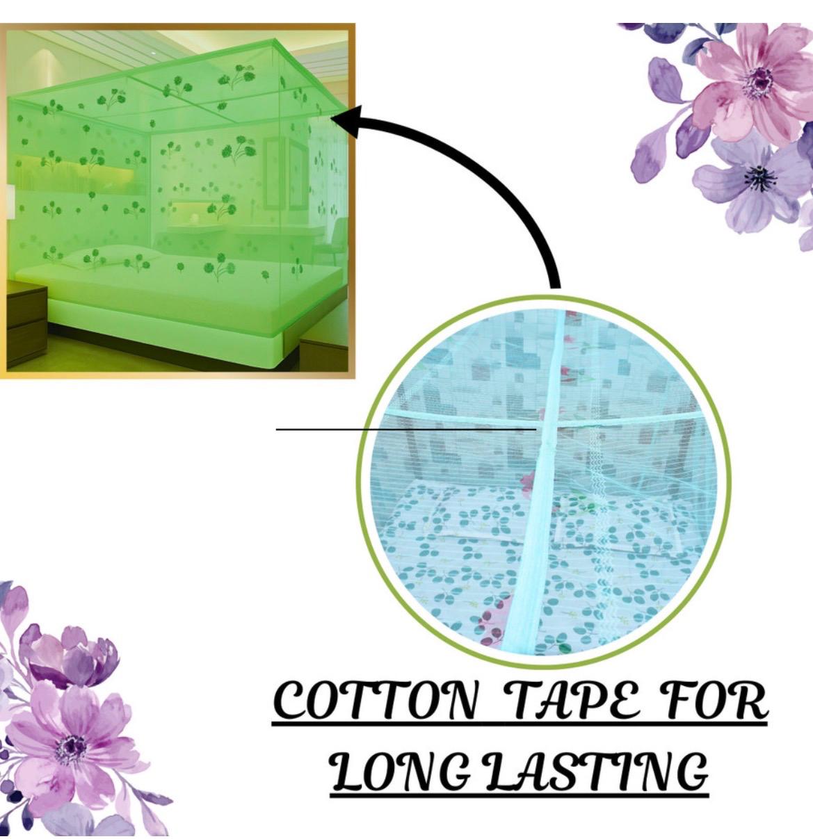 Luxury Floral Blue 7x8 Mosquito Net Canopy