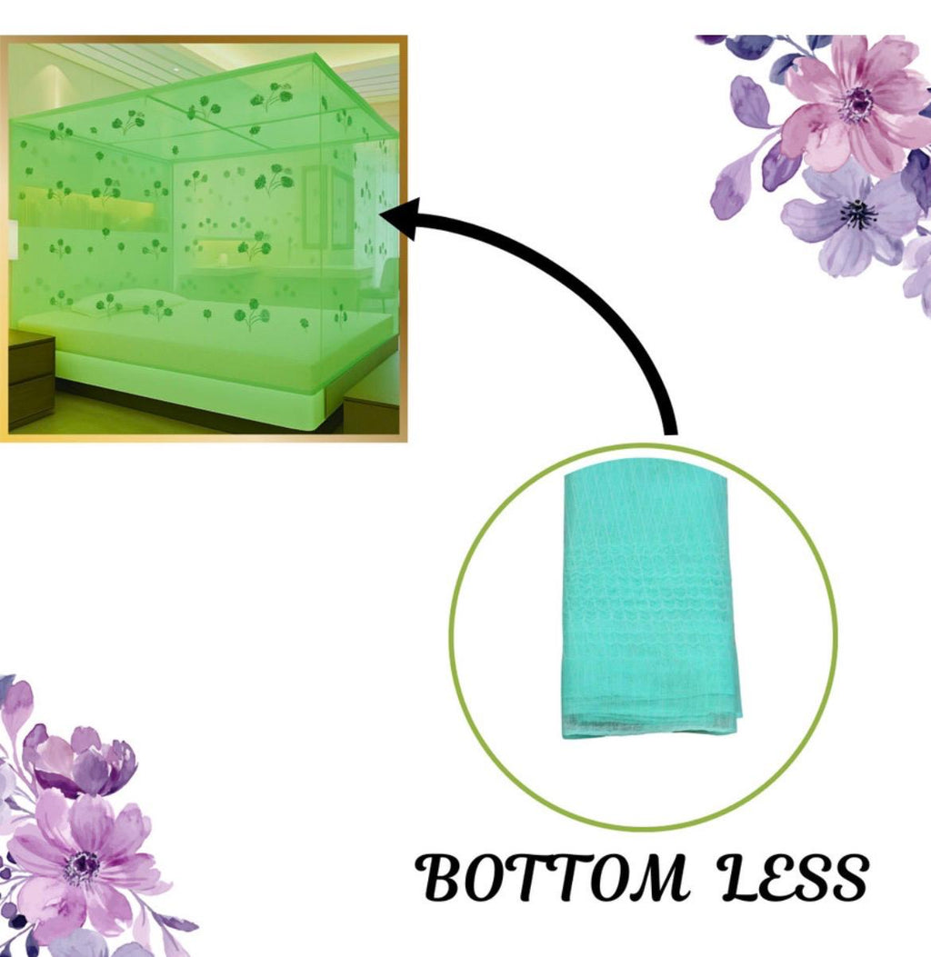 Luxury Floral Blue 7x8 Mosquito Net Canopy