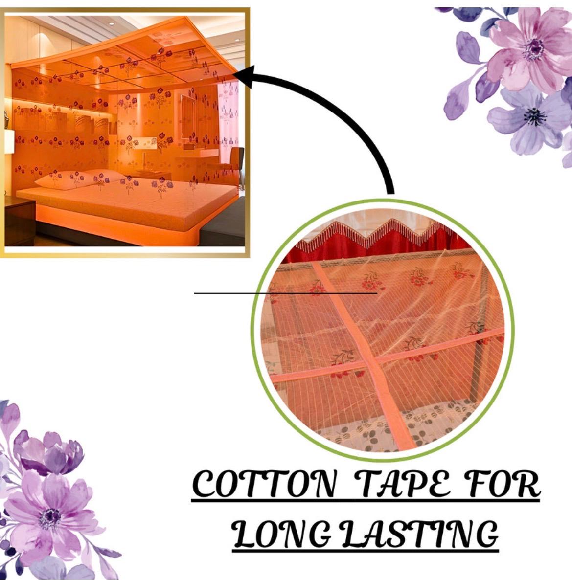 Luxury Floral Blue 7x8 Mosquito Net Canopy