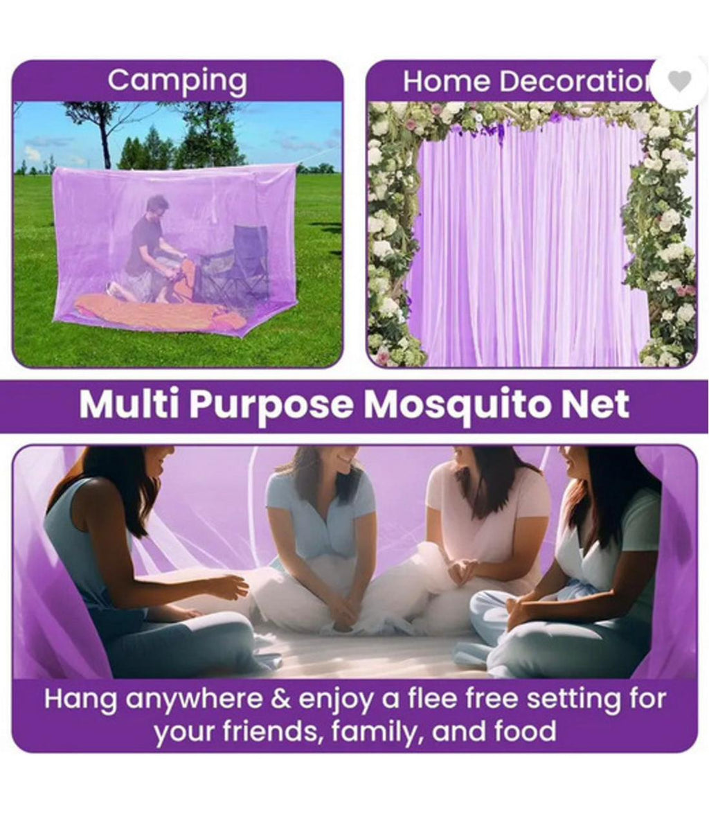 Luxury Floral Blue 7x8 Mosquito Net Canopy