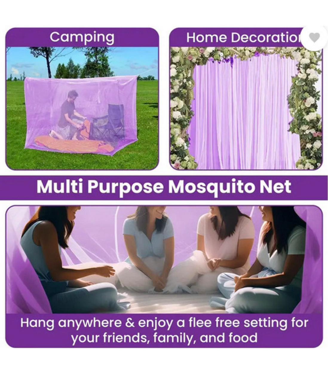 Luxury Floral Blue 7x8 Mosquito Net Canopy